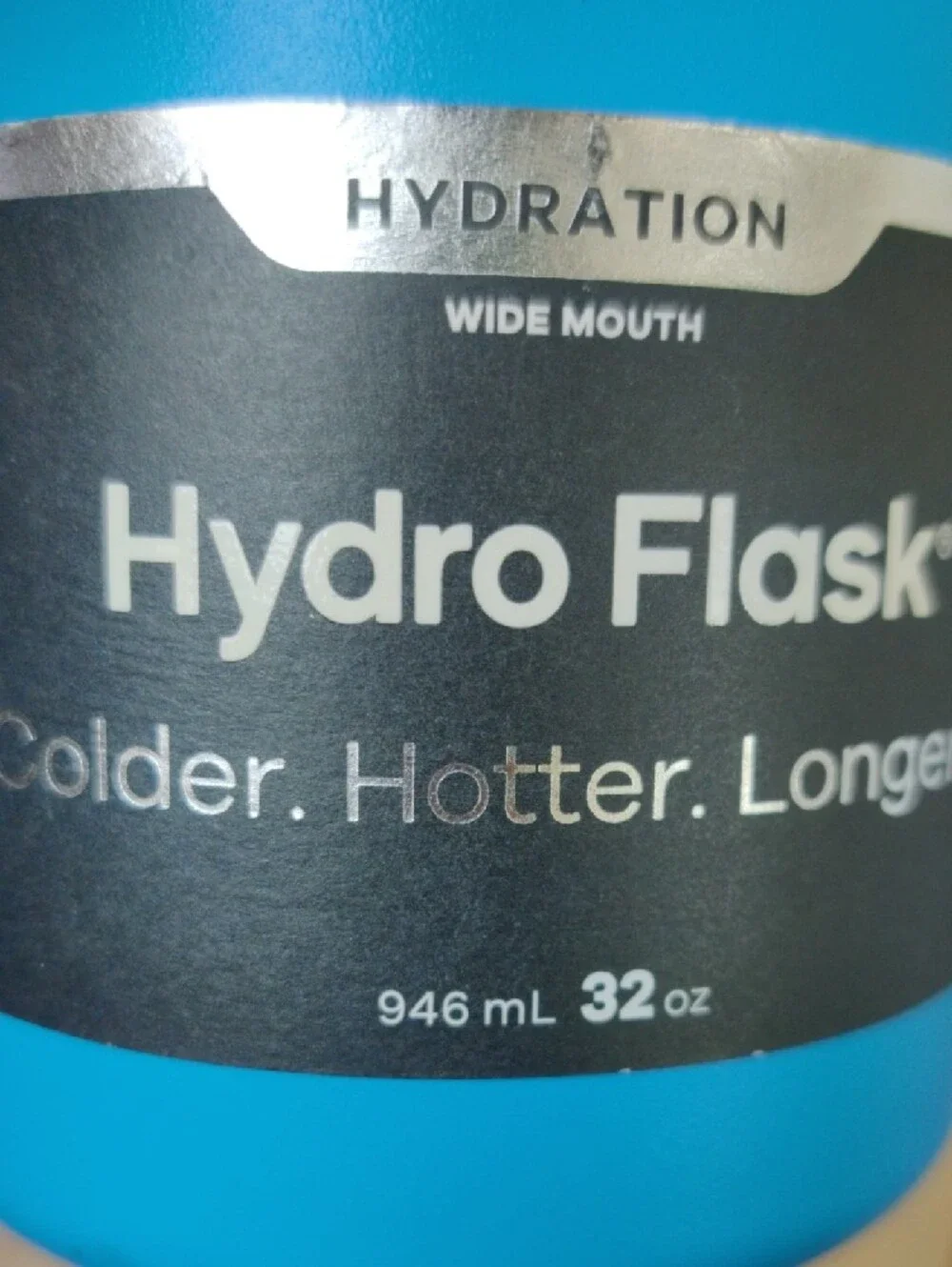Hydro Flask Bright Blue 32oz Wide Mouth Bottle with Black Flex Cap